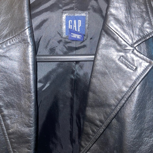 Gap black leather jacket size 12 - Picture 2 of 7